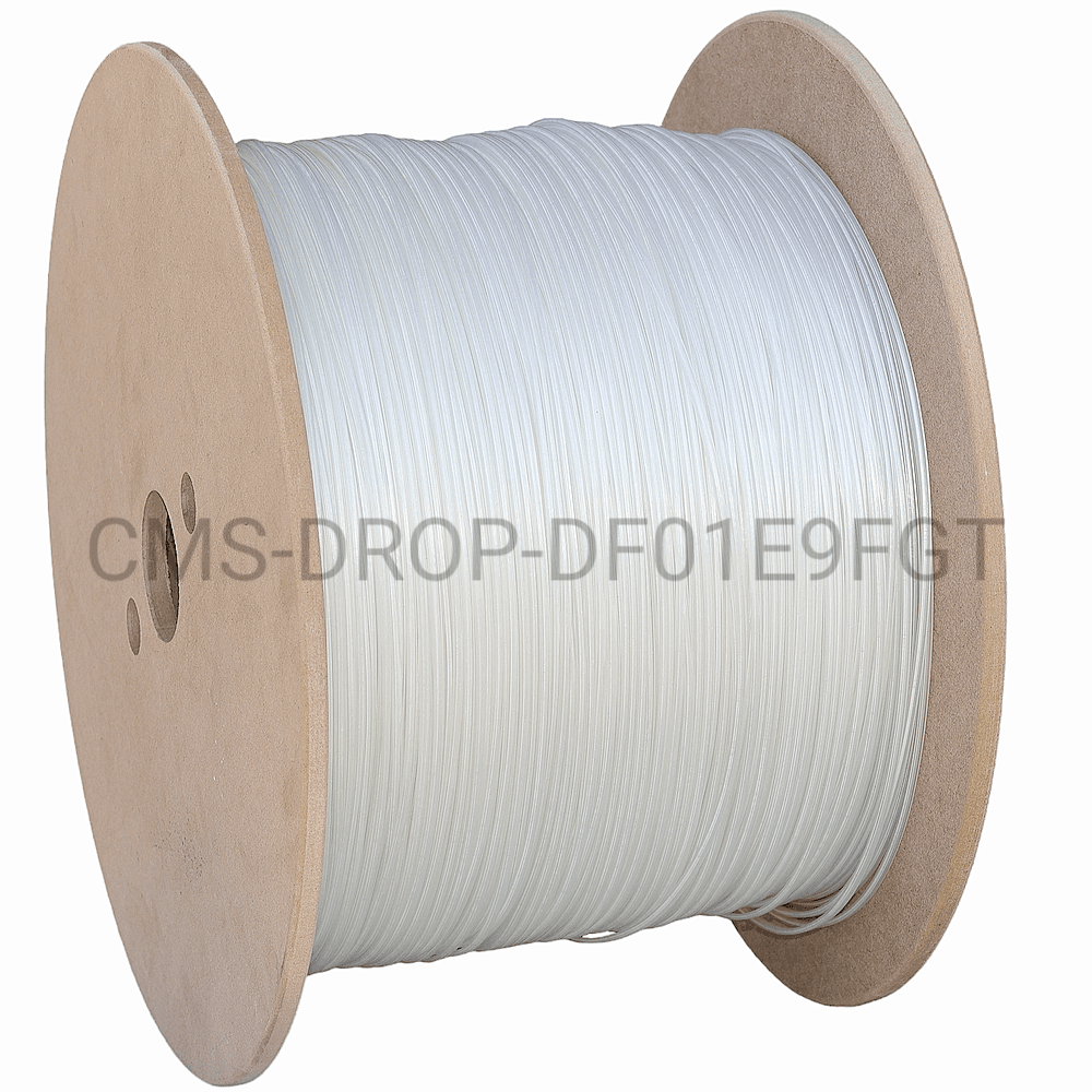 Кабель FTTH 2FG MB абонентского доступу, U-N(2ZN)H, 1E9/125, G.657.A2/B2, універсальний, діелектричний, гнучкий, 500N, FRNC, 1000м, прозорий