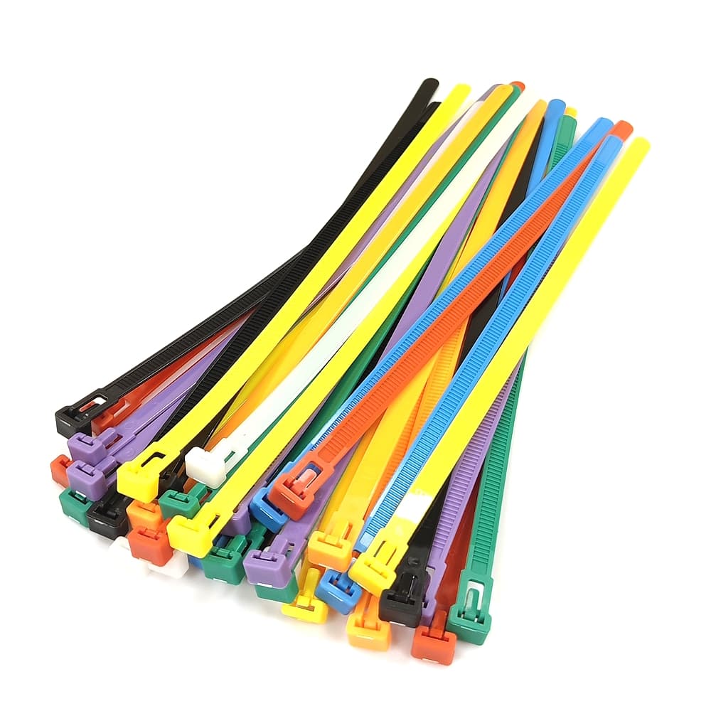 Стяжка багаторазова 250х8.0 мм, набір 40 шт (8 кольорів по 5 шт)