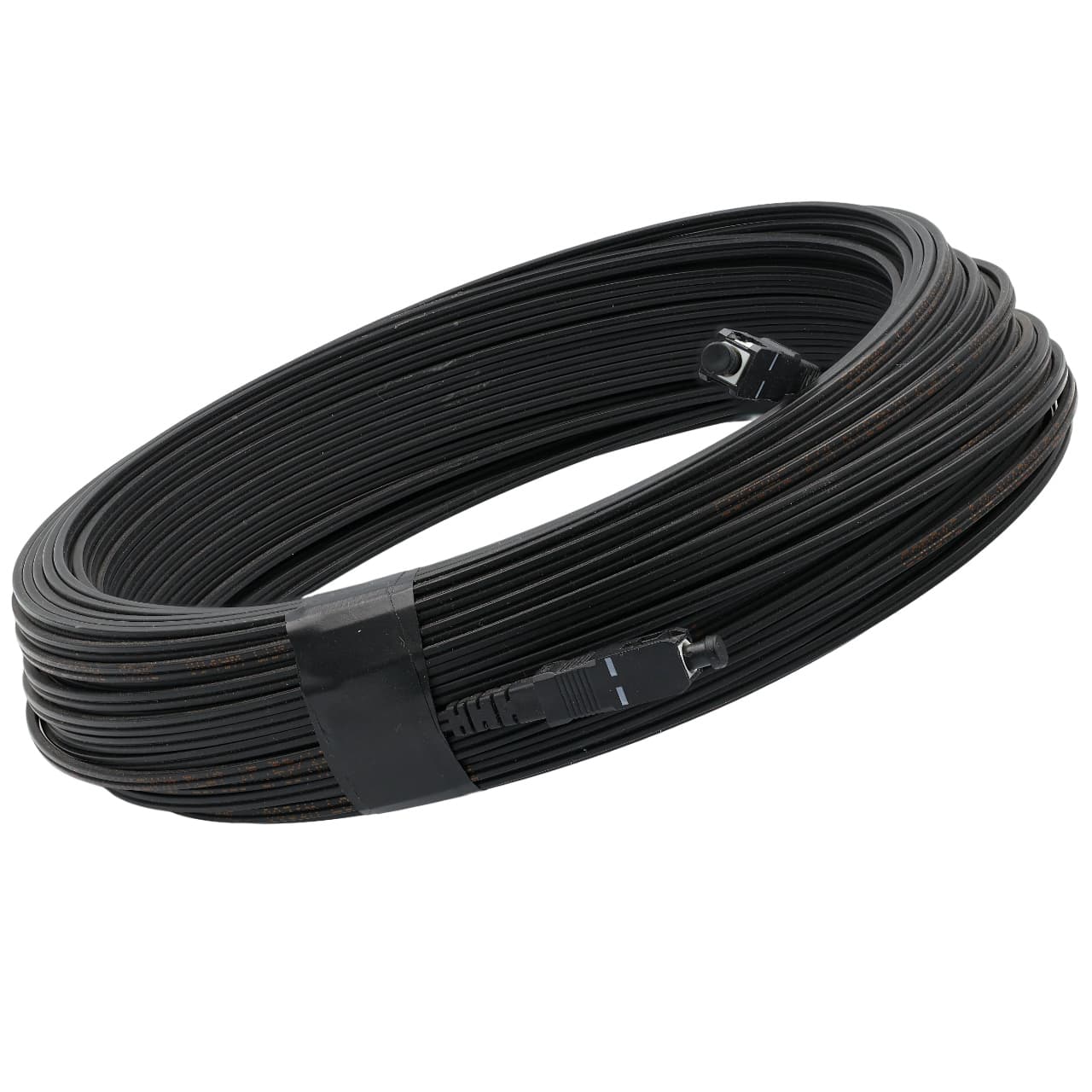 Патчкорд SC/UPC-SC/UPC SM, FTTH плоский, зовнішнього виконання 100 м, Simplex