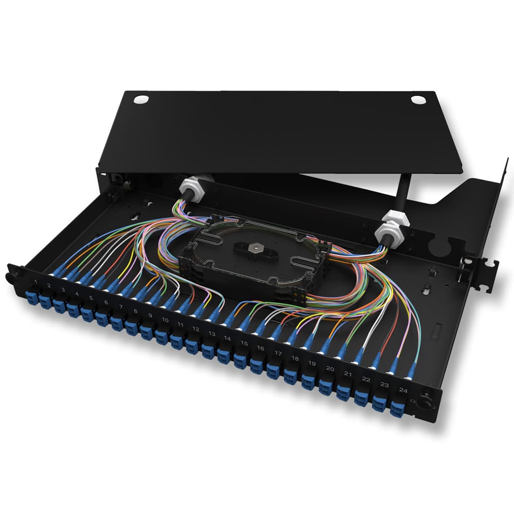 ВО патч-панель LAN1 з 24xLC Duplex адапт., 48 пігтейл., сплайс-касетами, SM, OS2, 1U
