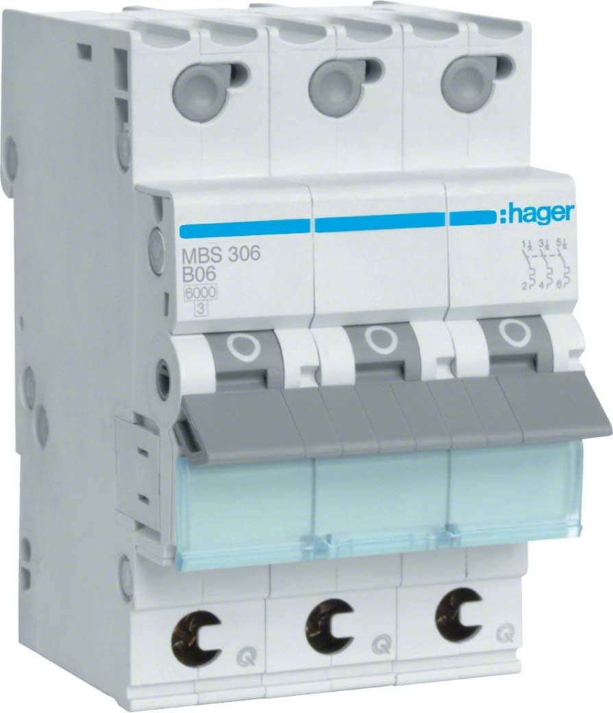 Автоматичний вимикач QC 3P 6kA B-6A 3M