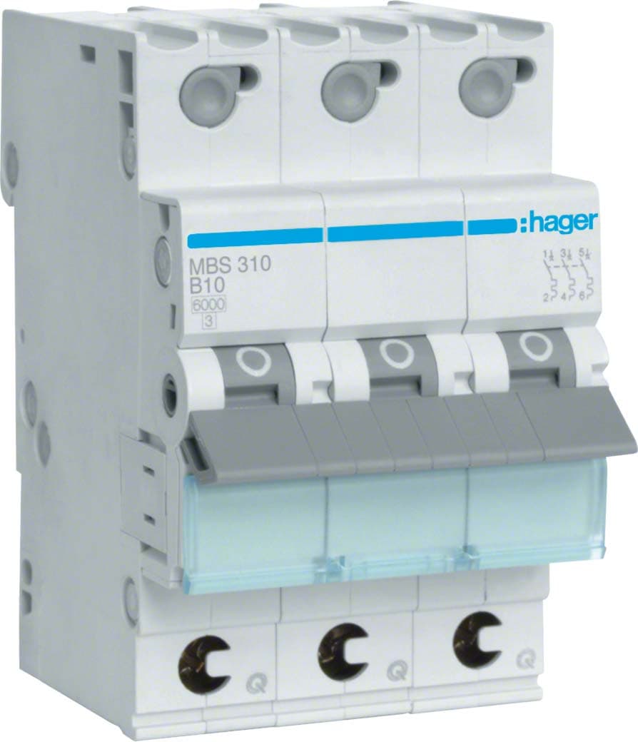 Автоматичний вимикач QC 3P 6kA B-10A 3M