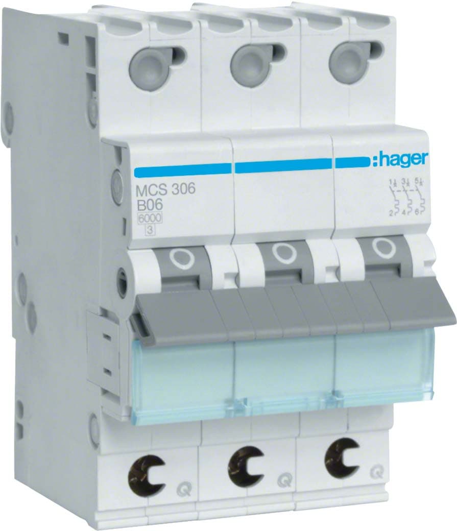 Автоматичний вимикач QC 3P 6kA C-6A 3M