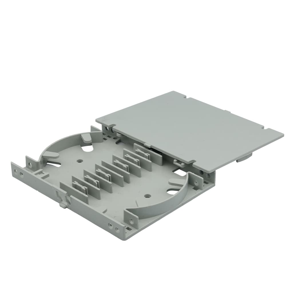 Сплайс-касета 100x82мм для 12 з’єднань, з кришкою, сіра, LW