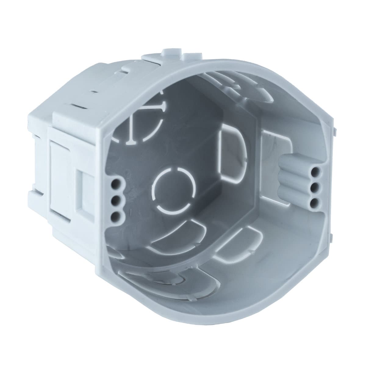 Коробка приладова поглиблена в тверді стіни; з'єднуються між собою; ПВХ; сіра; Ø73х70мм