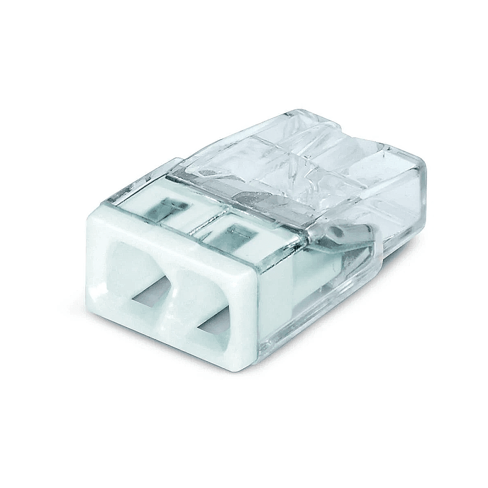 Клемний блок 2х1...2.5мм2, для однопров.проводн.,мідь, WAGO, прозорий