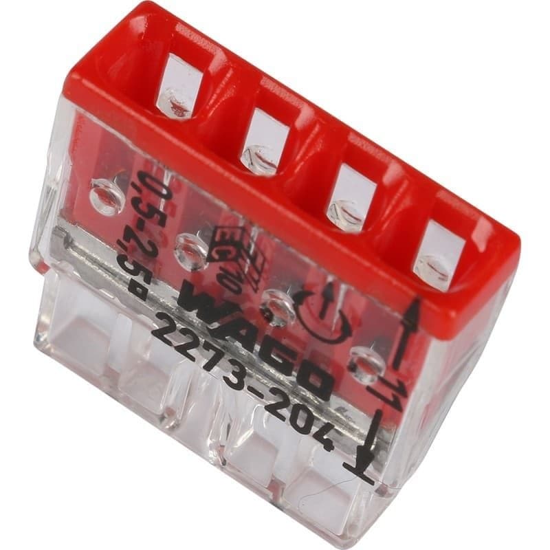 Клемний блок 4х1...2.5мм2, для однопров.проводн.,мідь