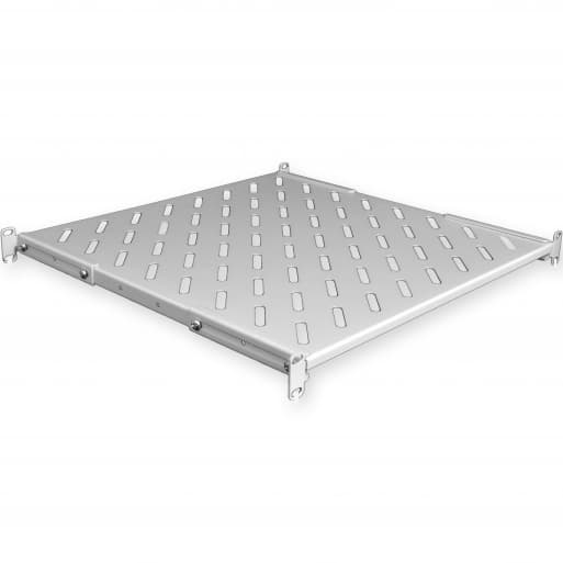 Полка 19 "4 точки кріпл. , 450мм глиб., перфорована , сталь , 1,5 мм , сіра