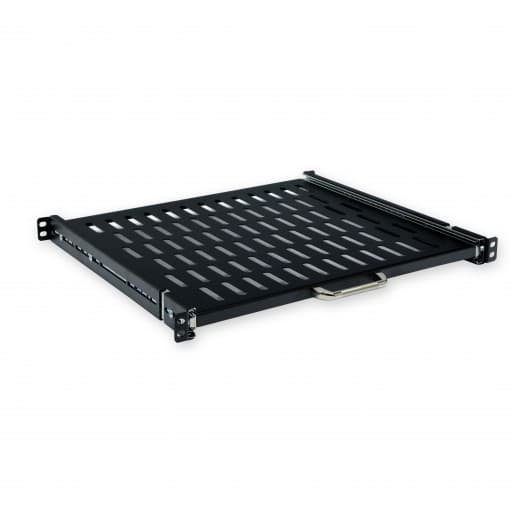 Полка висувна 19", 400мм глибина (400 .. 600мм кріплення), чорна