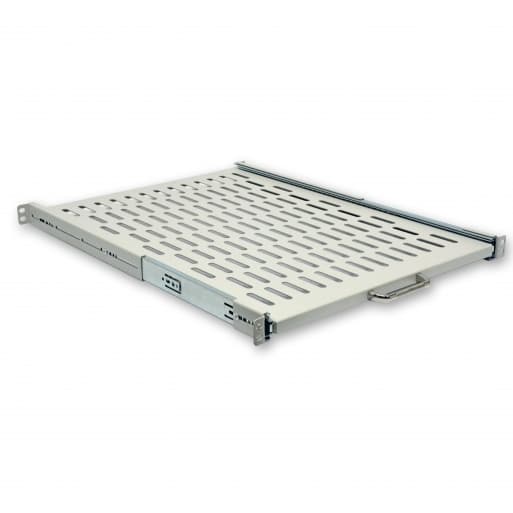 Полка висувна 19 ", 600мм глибина (400 .. 870мм кріплення), сіра.