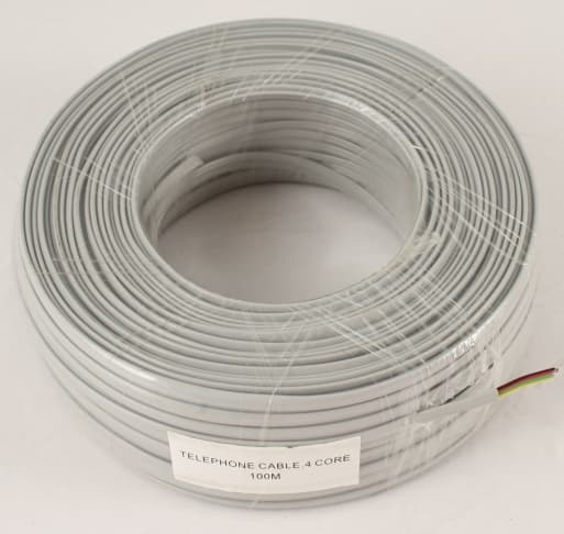 Телефонний кабель 4-пров., плоский, мідний, сірий