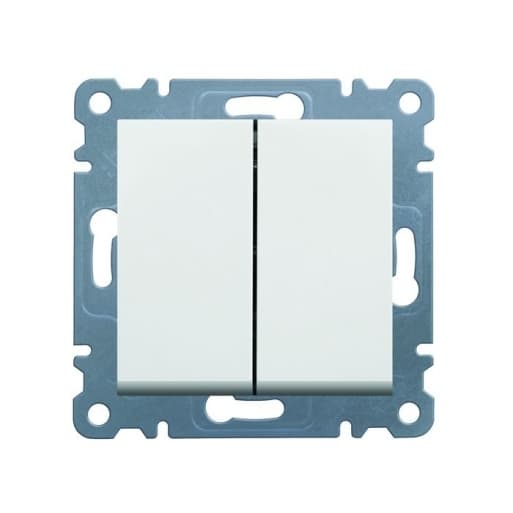 Вимикач 2-клав. універсальний Lumina-2, білий