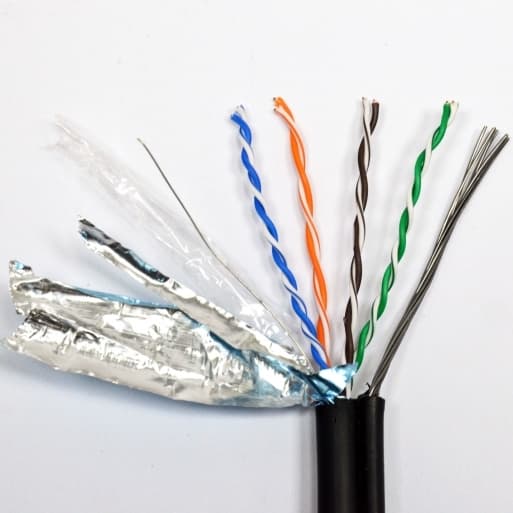 Кабель FTP 4x2х0,51, кат.5е, КППЭт-ВП(100), зовнішній з тросом 500м