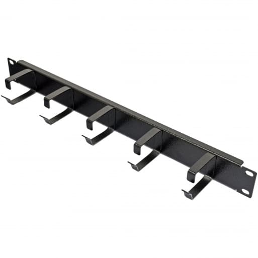 Кабельний організатор 1U з 5 металевими кільцями, чорний