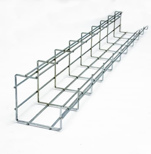 Лоток сітчастий WBG 100х100мм, дріт D4 мм, білий цинк, 2,5м