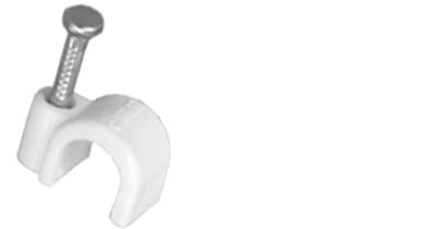 Скоба з цвяхом, 6 мм, біла.