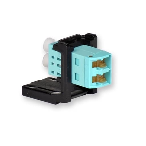 Модуль LANS LC Duplex MM Aqua (OM3/4), з шторками, Corning