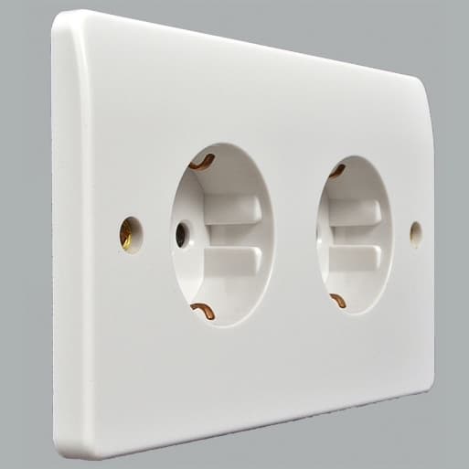 Розетка електрична, подвійна, 220В, 16А, MK