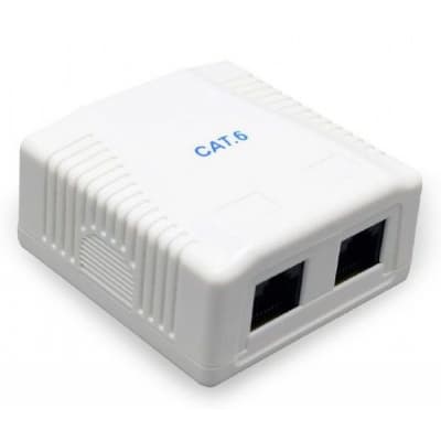 Розетка Cablexpert (NCAC-2F6-01) RJ-45, Cat6, зовнішня, біла