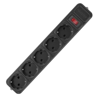Мережевий фільтр живлення Maxxter SPM5-G-10B чорний, 3 м кабель, 5 розеток (SPM5-G-10B)