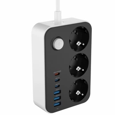 Мережевий фільтр живлення ColorWay CW-CHE36PDB, 3 розетки/ 3USB + 3TYPE-C 2M (CW-CHE36PDB)