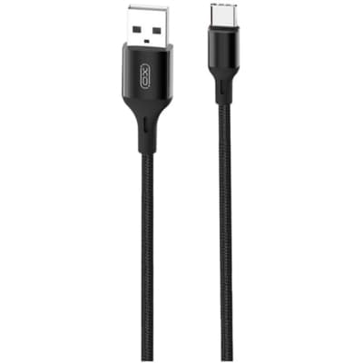 Дата кабель USB 2.0 AM to USB-C 2.0m braided NB143 black XO (6920680870844)