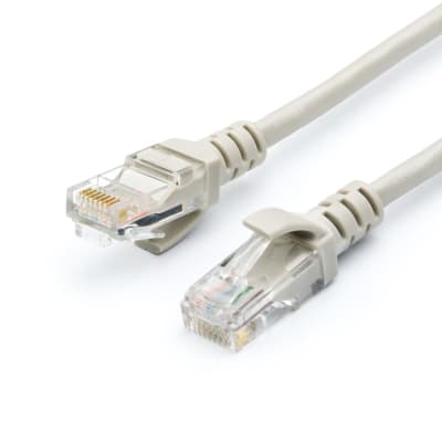 Патч-корд литий, UTP, RJ45, Cat.5e, 2m, сірий